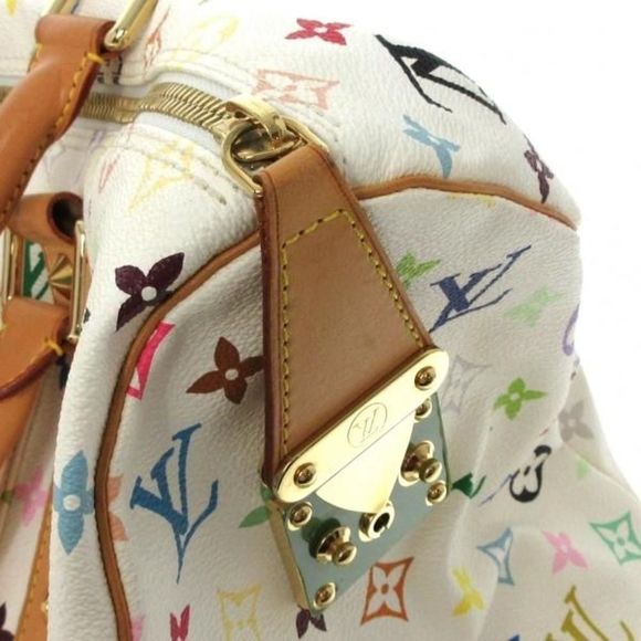 Louis Vuitton Boston Bag Monogram Multicolor Keepall 45 White - Picture 8 of 9